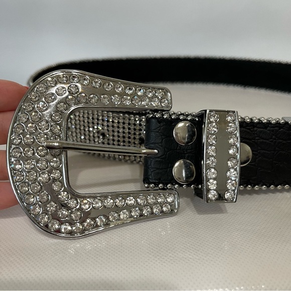 Rhinestones Western Leather Belt main image 5
